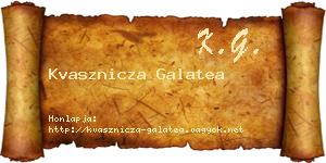 Kvasznicza Galatea névjegykártya